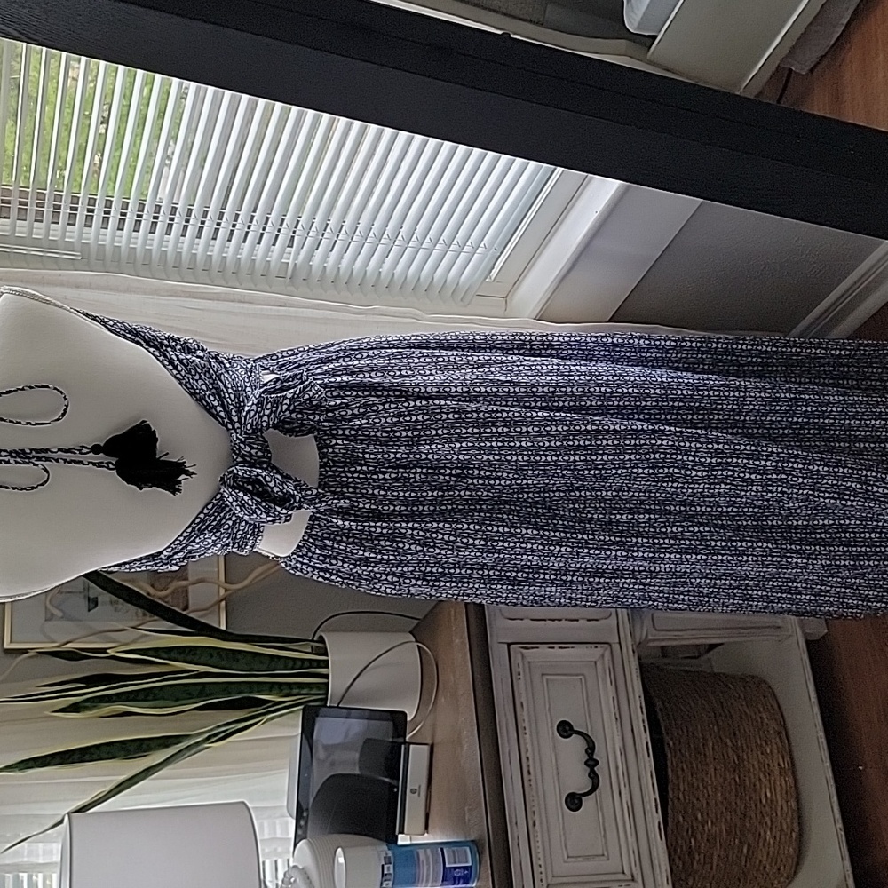 Navy / white summer dress NWOT - Picture 3 of 6